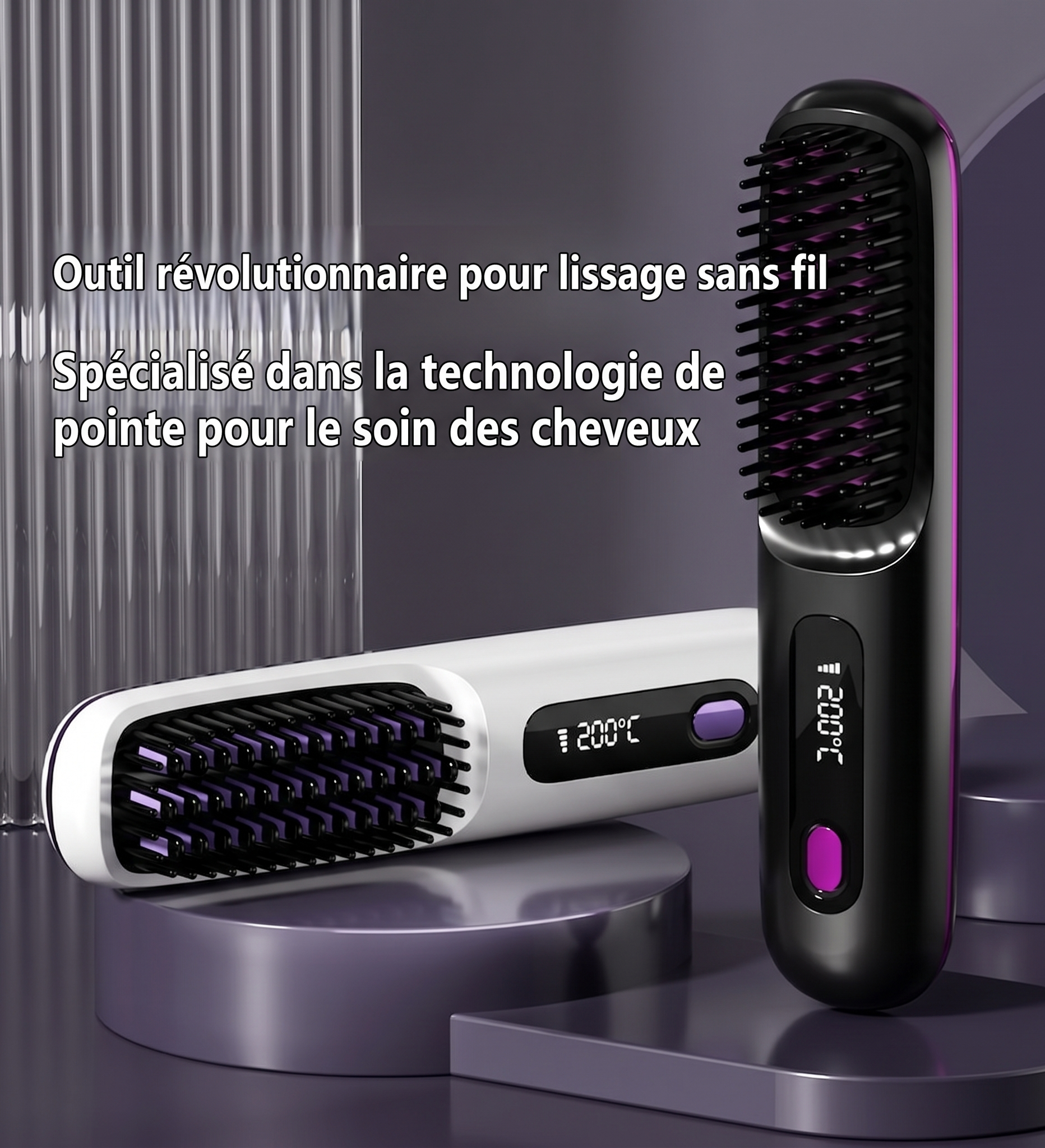 Lisseur Portable sans fil pour Cheveux et barbe USB C