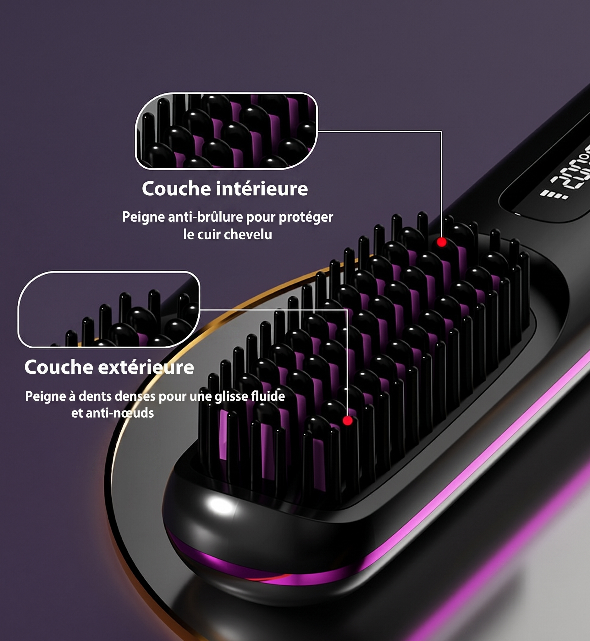 Lisseur Portable sans fil pour Cheveux et barbe USB C