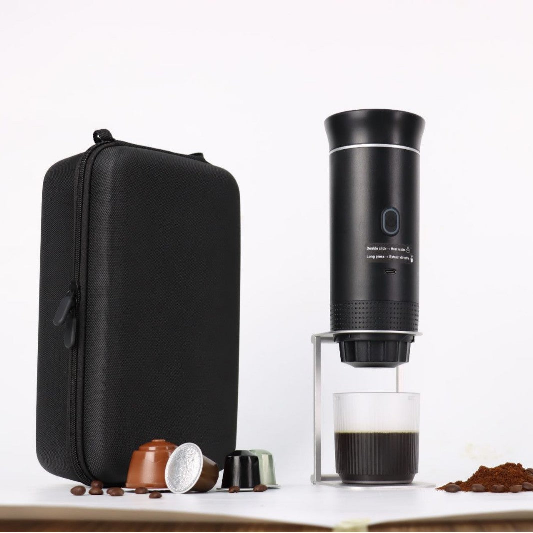 Portable, cordless, rechargeable espresso coffee maker