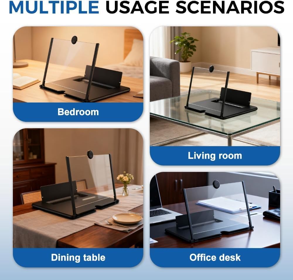 Loupe écran de téléphone portable 12 pouces HD 3D pliable - Amplificateur vidéo